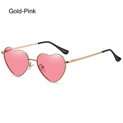 Metal Frame Heart-Shaped Glasses Women Heart Sunglasses UV400 Protection Polarized Glasses Shades Eyewear Fancy Accessories