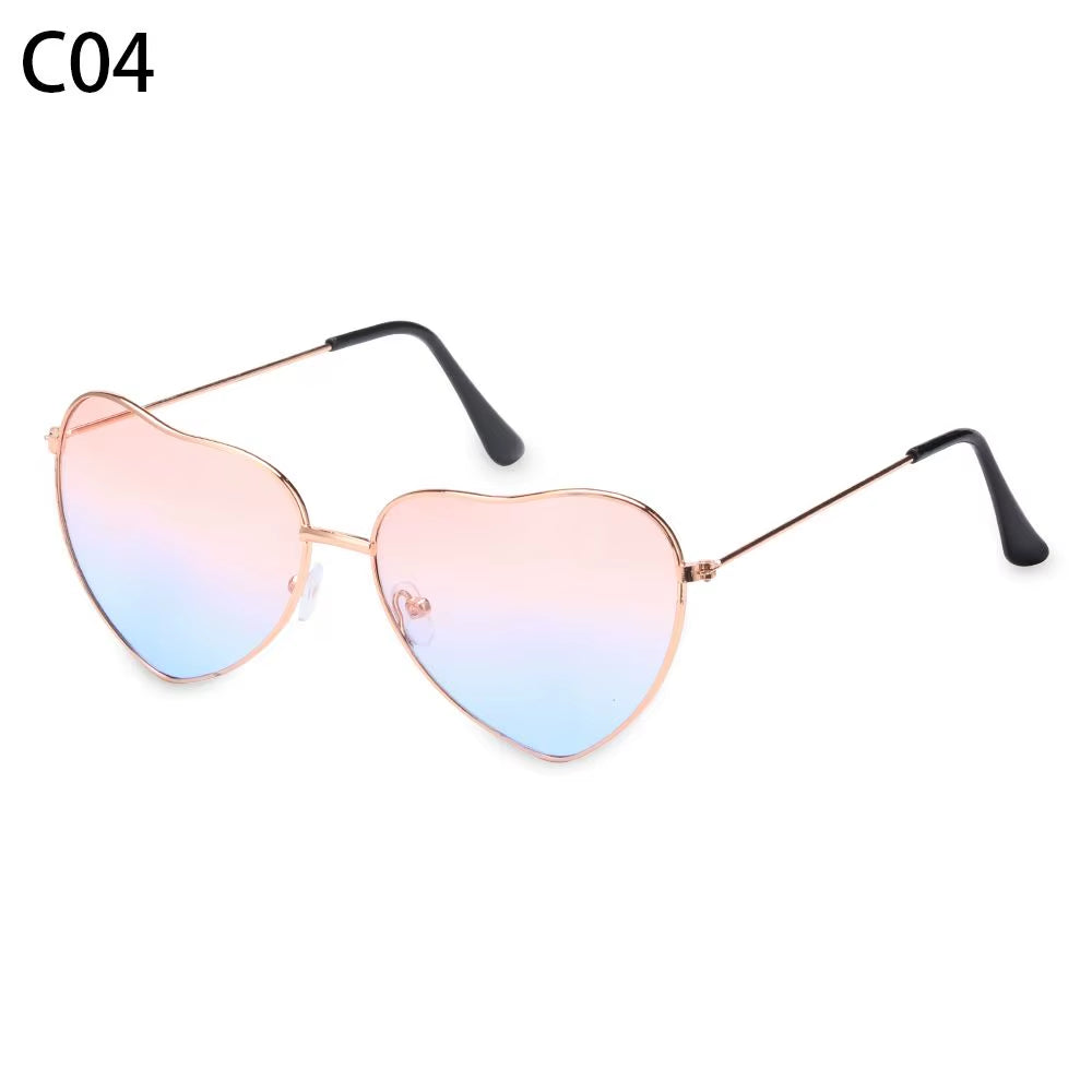 Metal Frame Heart-Shaped Glasses Women Heart Sunglasses UV400 Protection Polarized Glasses Shades Eyewear Fancy Accessories