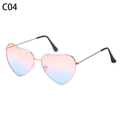 Metal Frame Heart-Shaped Glasses Women Heart Sunglasses UV400 Protection Polarized Glasses Shades Eyewear Fancy Accessories