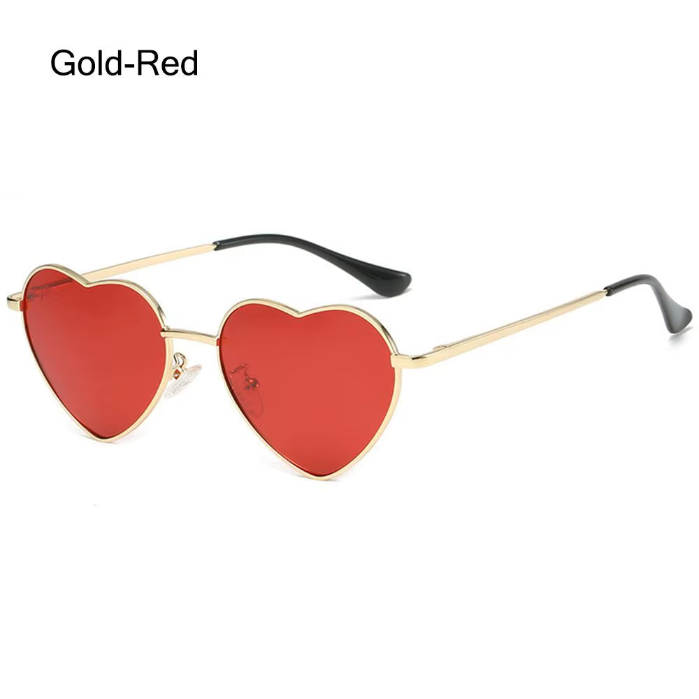 Metal Frame Heart-Shaped Glasses Women Heart Sunglasses UV400 Protection Polarized Glasses Shades Eyewear Fancy Accessories