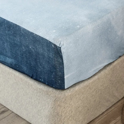 Bed Sheet Blue Night Sky Reactive Prined Bed Sheets and Pillowcase Drap De Lit Sheet on Elastic