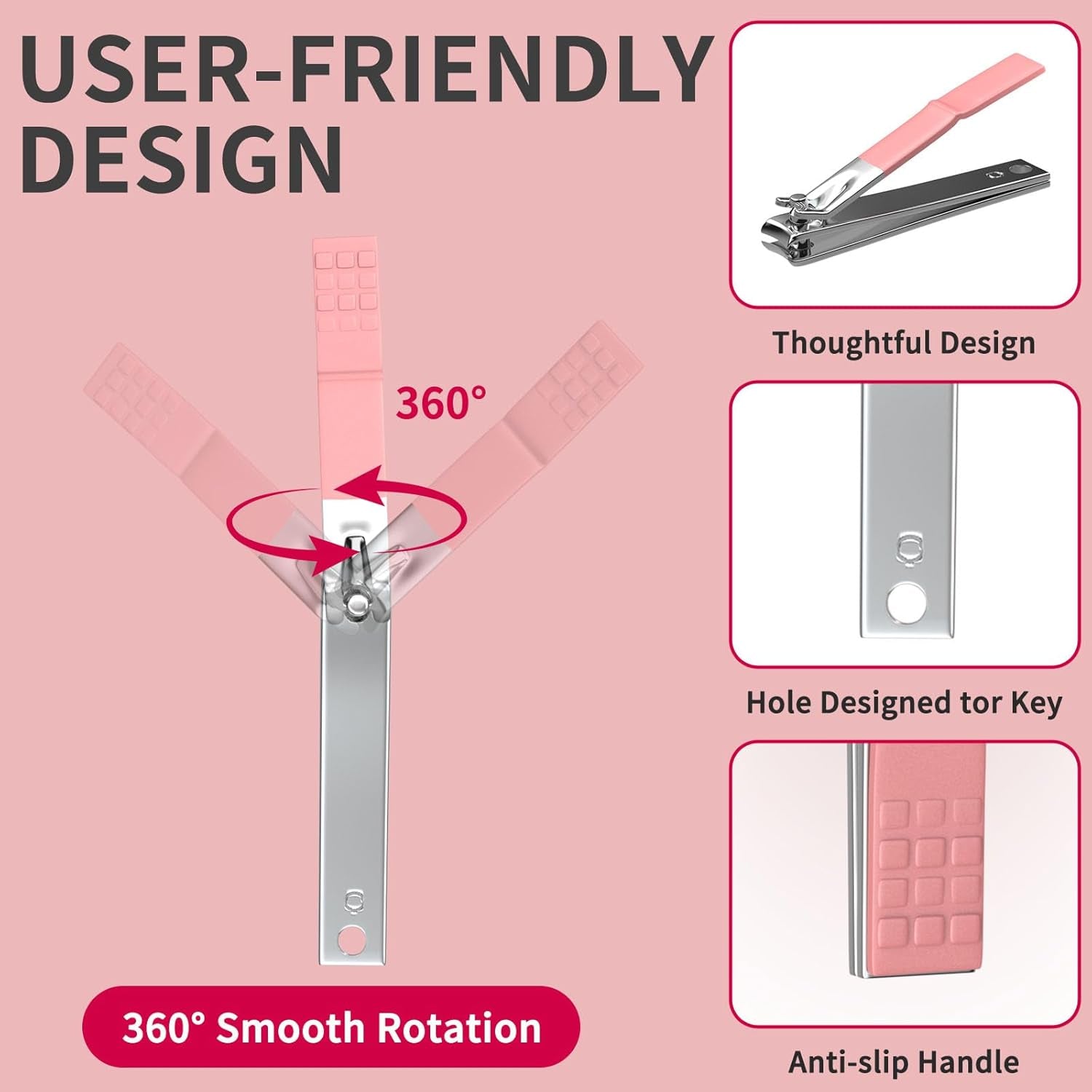 Maniküre-Set 18 in 1 Professionelles Pediküre-Set Nagelschere Grooming Kit Mit Leder Kulturbeutel in Pink