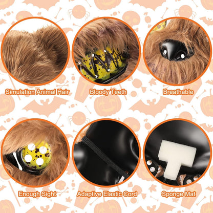 UNOLIGA Halloween Maske Horror Bärenmaske, Gruselige Halloween Maske Für Erwa...