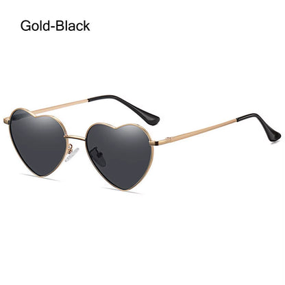 Metal Frame Heart-Shaped Glasses Women Heart Sunglasses UV400 Protection Polarized Glasses Shades Eyewear Fancy Accessories