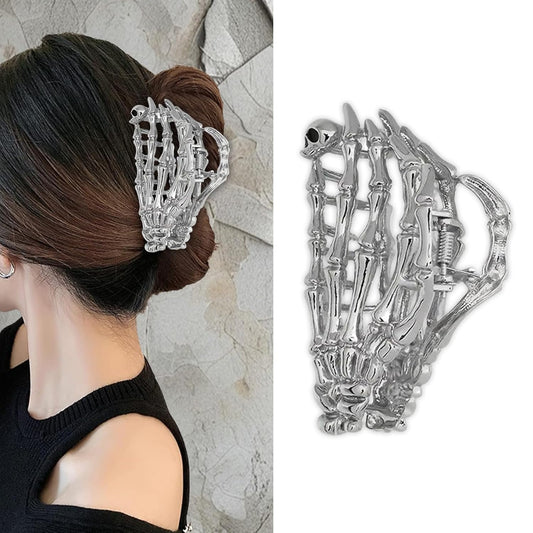 Halloween Haarspangen, Halloween Skelett Haarspangen, Silber Stilvolle Totenkopf Haarklammern Aus Metall, Haarschmuck Halloween, Halloween Haarschmuck Für Frauen Und Mädchen