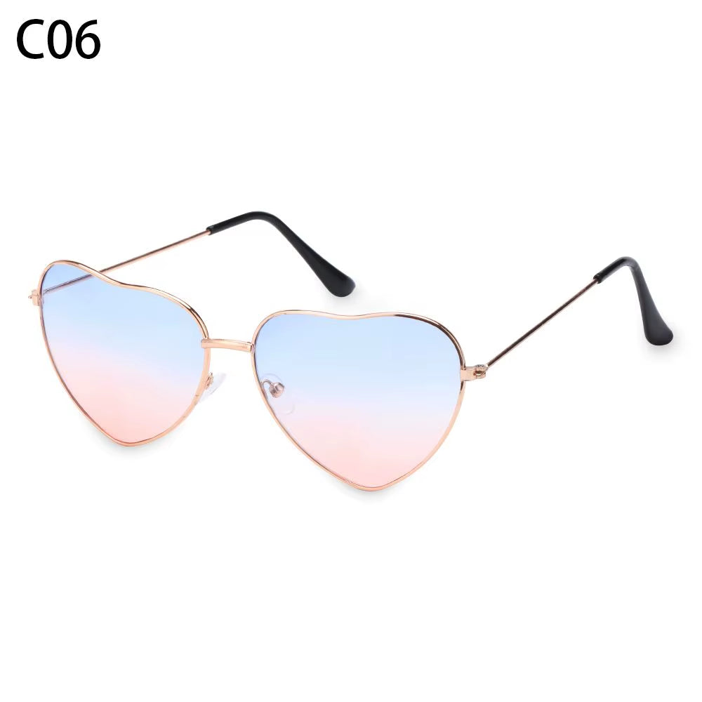 Metal Frame Heart-Shaped Glasses Women Heart Sunglasses UV400 Protection Polarized Glasses Shades Eyewear Fancy Accessories