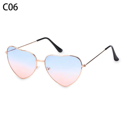 Metal Frame Heart-Shaped Glasses Women Heart Sunglasses UV400 Protection Polarized Glasses Shades Eyewear Fancy Accessories
