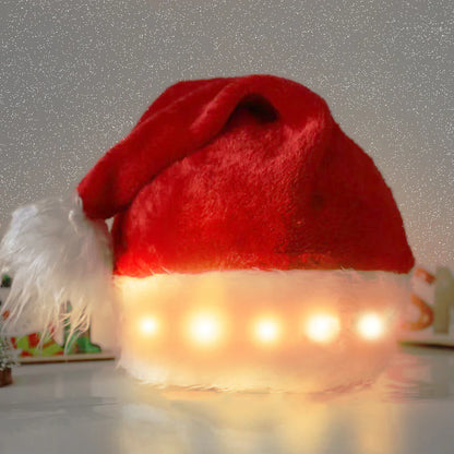 Get Ready to Shine This Christmas with Our LED Luminous Santa Hat - Perfect for Kids and Adults!