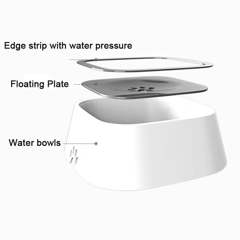 Innovative Anti-Spill Dog Drinking Bowl with Floating Design - 1.5L Capacity for Mess-Free Hydration