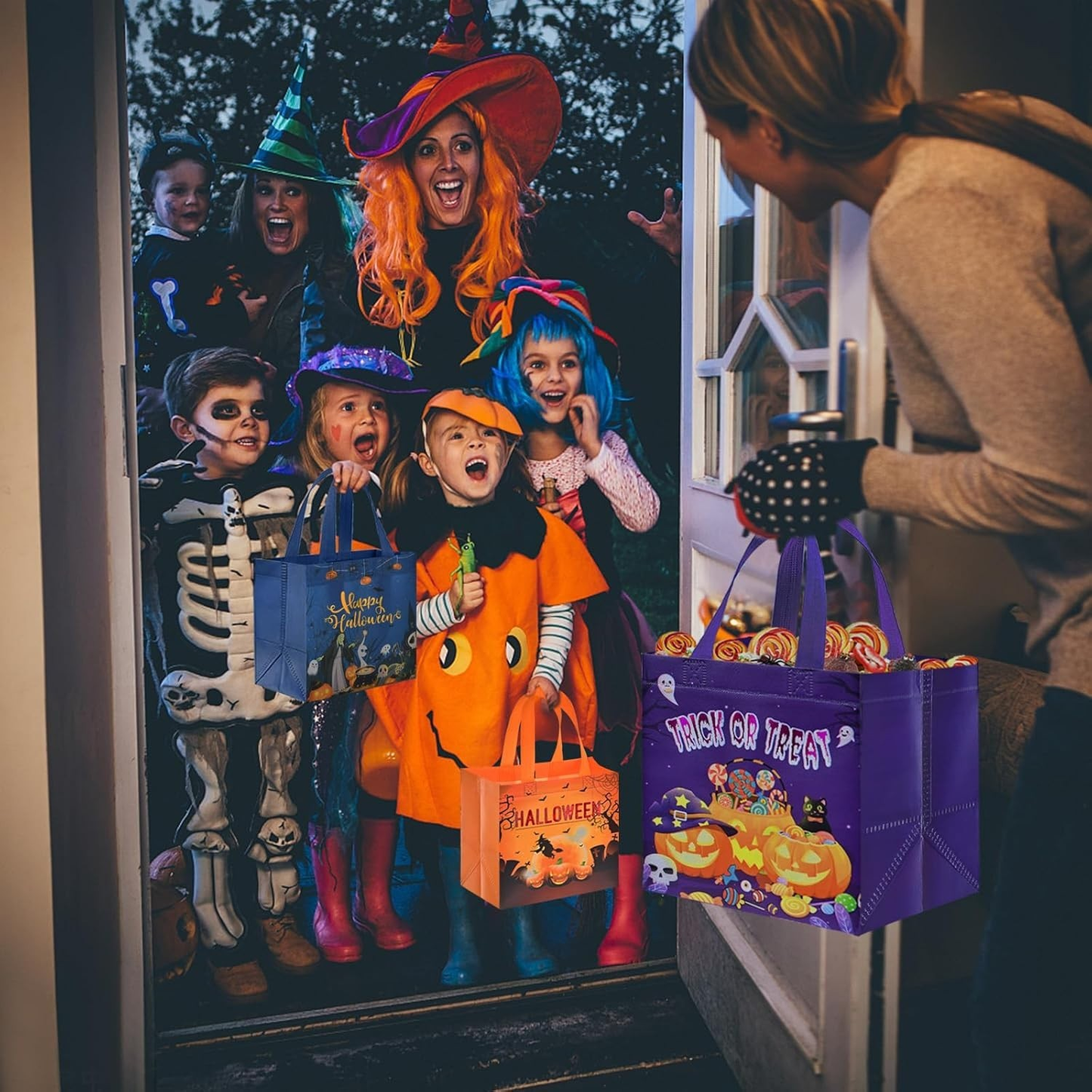 4 pcs Halloween gift bag, Halloween candy sweet bags