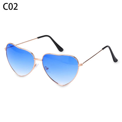 Metal Frame Heart-Shaped Glasses Women Heart Sunglasses UV400 Protection Polarized Glasses Shades Eyewear Fancy Accessories