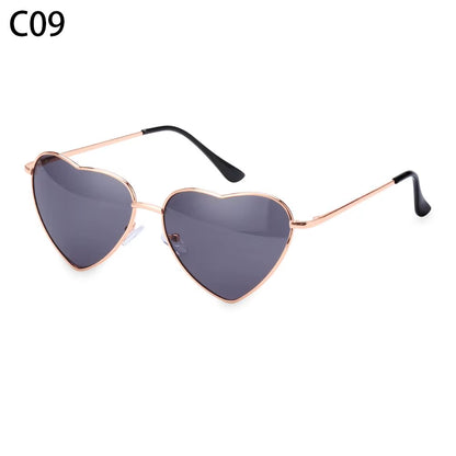 Metal Frame Heart-Shaped Glasses Women Heart Sunglasses UV400 Protection Polarized Glasses Shades Eyewear Fancy Accessories