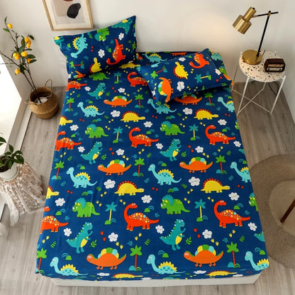 Bed Sheet Blue Night Sky Reactive Prined Bed Sheets and Pillowcase Drap De Lit Sheet on Elastic