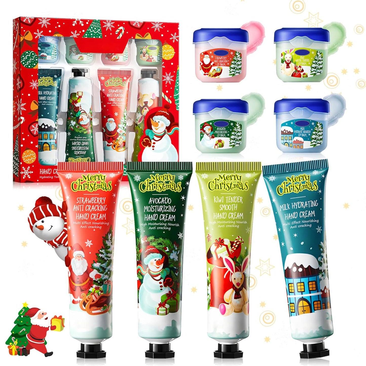 Get Ready to Pamper Your Paws: 8-Piece Mini Hand Cream & Lip Balm Holiday Survival Kit - Perfect for Gifting (or Keeping)!