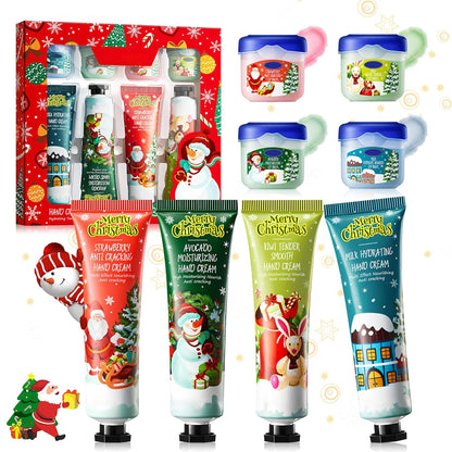 Get Ready to Pamper Your Paws: 8-Piece Mini Hand Cream & Lip Balm Holiday Survival Kit - Perfect for Gifting (or Keeping)!