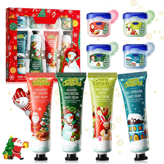 Get Ready to Pamper Your Paws: 8-Piece Mini Hand Cream & Lip Balm Holiday Survival Kit - Perfect for Gifting (or Keeping)!