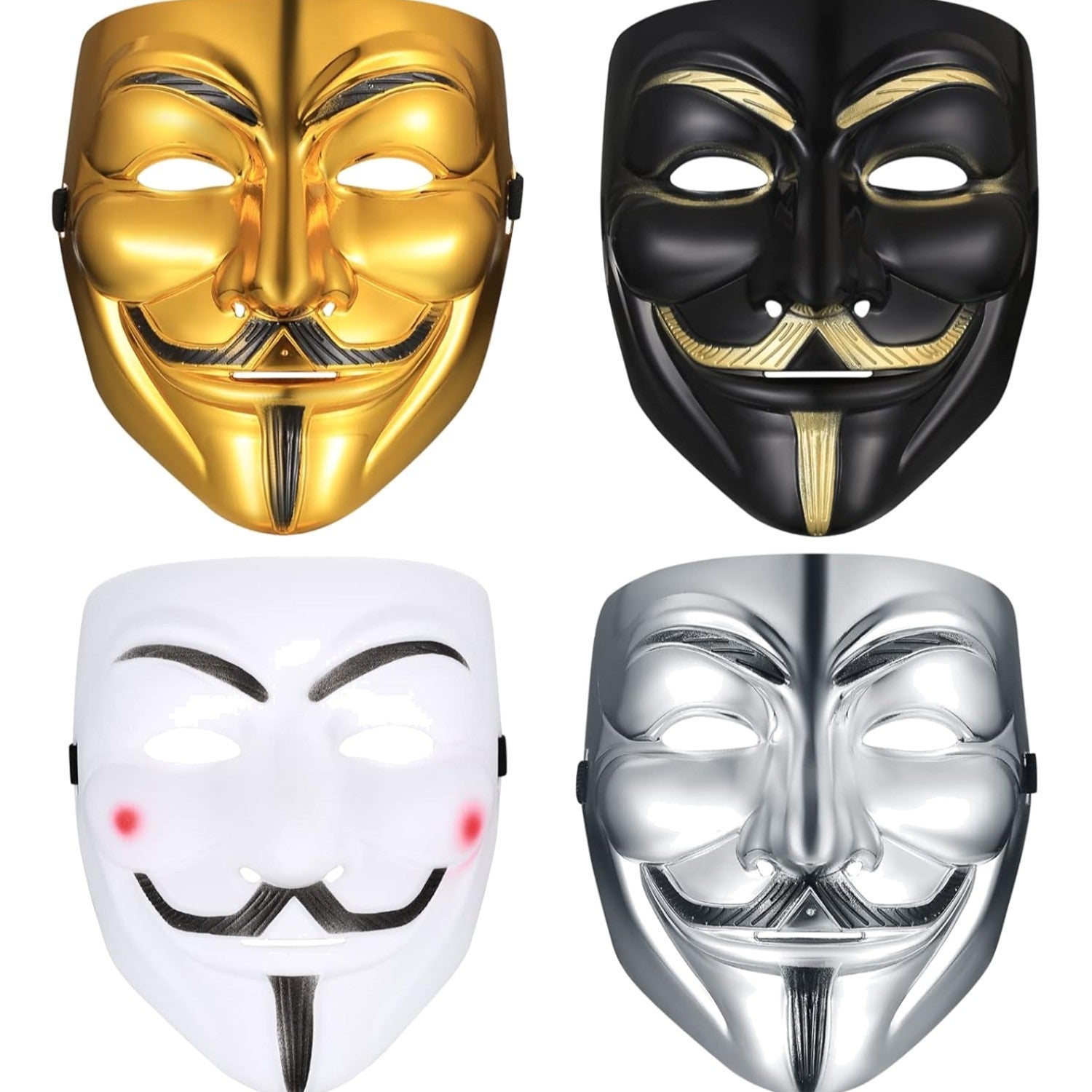 Panbeiqiweu 4Er-Pack V Wie Vendetta-Maske