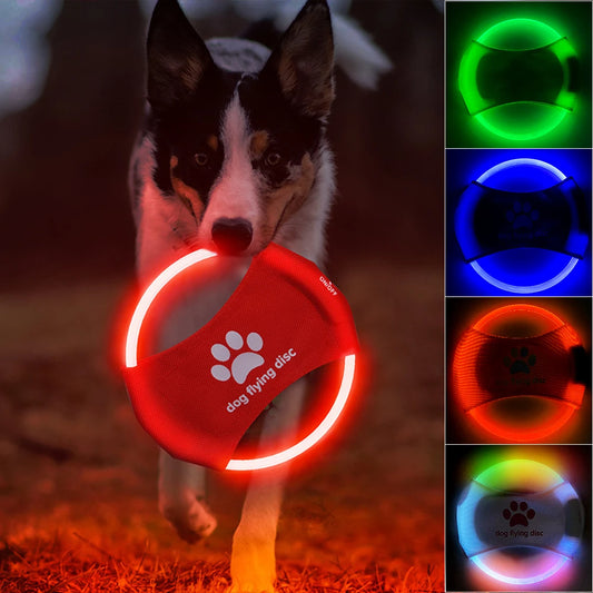Illuminate Playtime with the Dog Flying Disc - LED Glowing Interactive Toy for Fun and Fitness