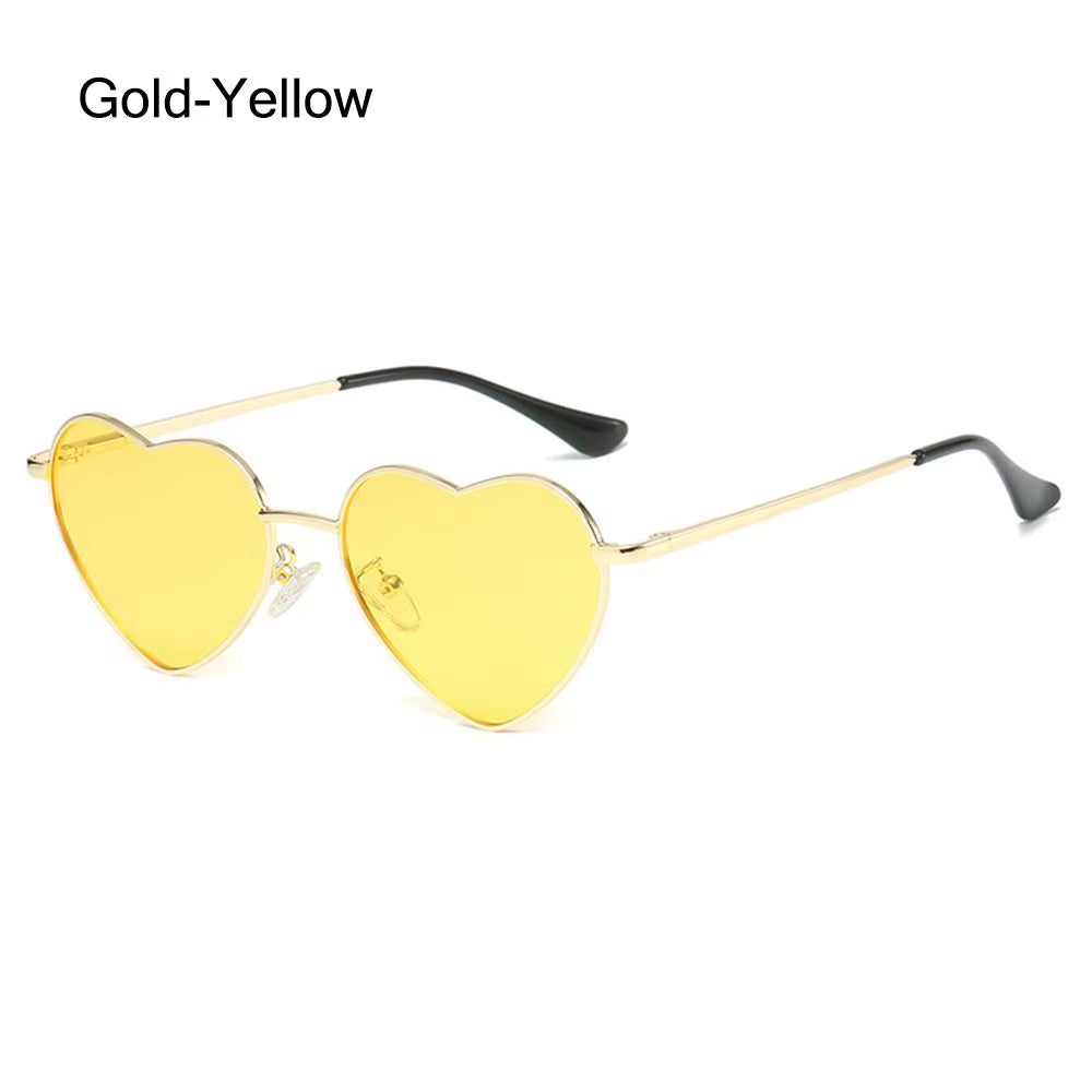 Metal Frame Heart-Shaped Glasses Women Heart Sunglasses UV400 Protection Polarized Glasses Shades Eyewear Fancy Accessories