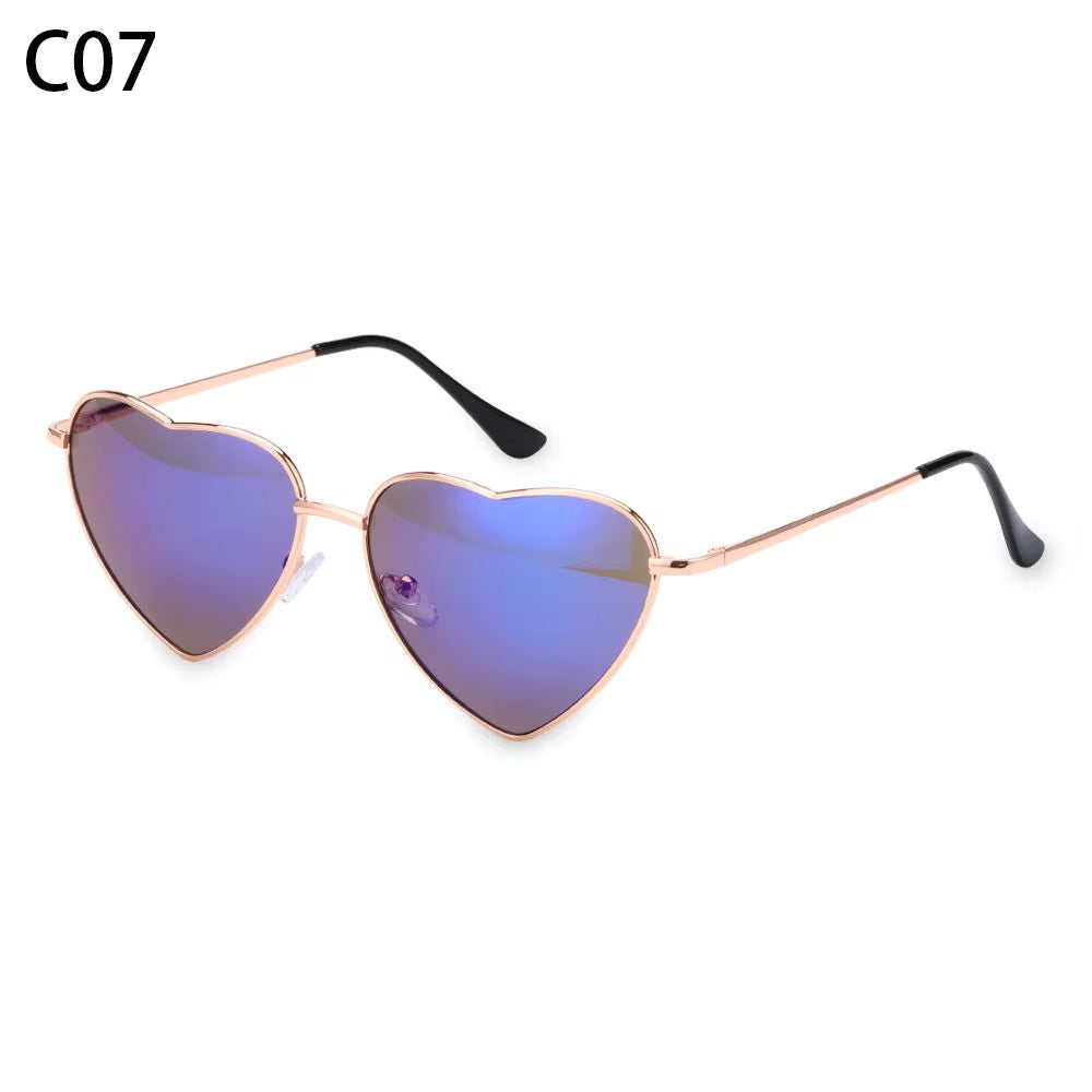 Metal Frame Heart-Shaped Glasses Women Heart Sunglasses UV400 Protection Polarized Glasses Shades Eyewear Fancy Accessories