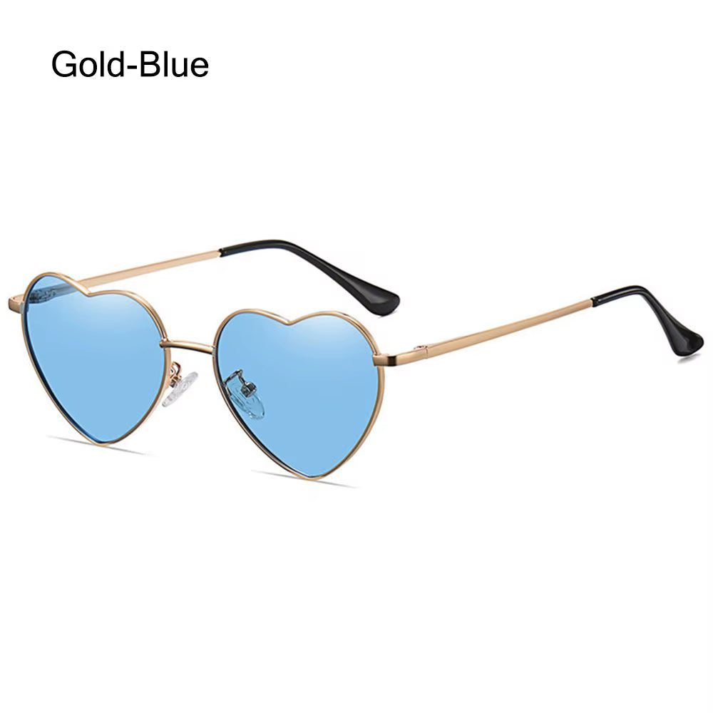 Metal Frame Heart-Shaped Glasses Women Heart Sunglasses UV400 Protection Polarized Glasses Shades Eyewear Fancy Accessories