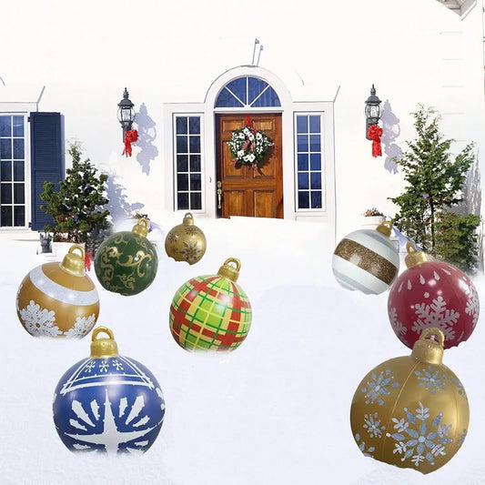 Giant 60Cm Inflatable Christmas Ball - Perfect Outdoor Decor for Festive Celebrations