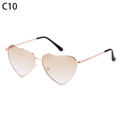 Metal Frame Heart-Shaped Glasses Women Heart Sunglasses UV400 Protection Polarized Glasses Shades Eyewear Fancy Accessories