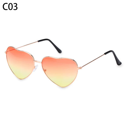 Metal Frame Heart-Shaped Glasses Women Heart Sunglasses UV400 Protection Polarized Glasses Shades Eyewear Fancy Accessories