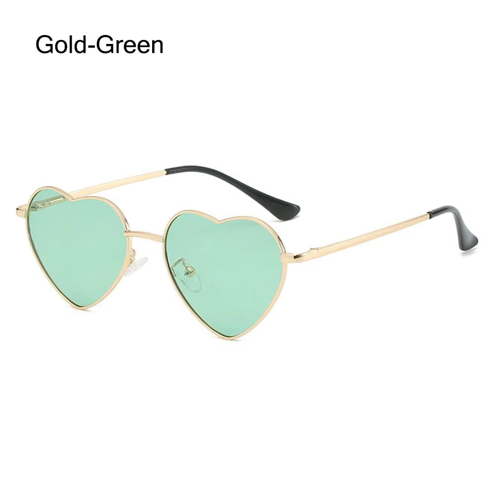 Metal Frame Heart-Shaped Glasses Women Heart Sunglasses UV400 Protection Polarized Glasses Shades Eyewear Fancy Accessories