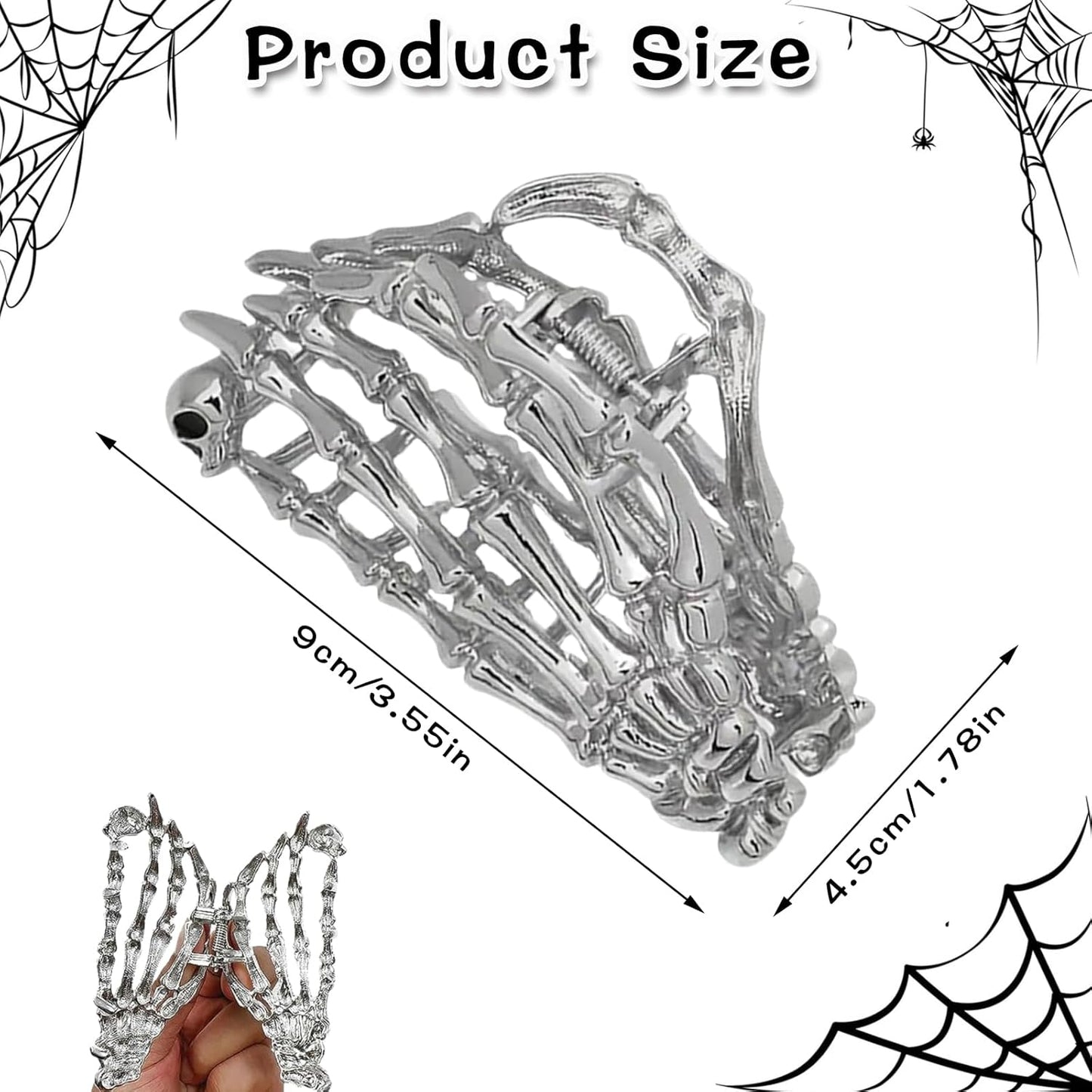 Halloween Haarspangen, Halloween Skelett Haarspangen, Silber Stilvolle Totenkopf Haarklammern Aus Metall, Haarschmuck Halloween, Halloween Haarschmuck Für Frauen Und Mädchen