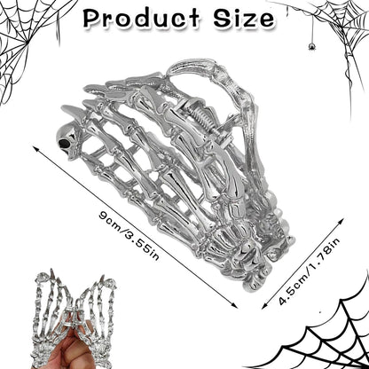 Halloween Haarspangen, Halloween Skelett Haarspangen, Silber Stilvolle Totenkopf Haarklammern Aus Metall, Haarschmuck Halloween, Halloween Haarschmuck Für Frauen Und Mädchen
