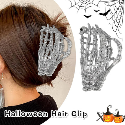 Halloween Haarspangen, Halloween Skelett Haarspangen, Silber Stilvolle Totenkopf Haarklammern Aus Metall, Haarschmuck Halloween, Halloween Haarschmuck Für Frauen Und Mädchen