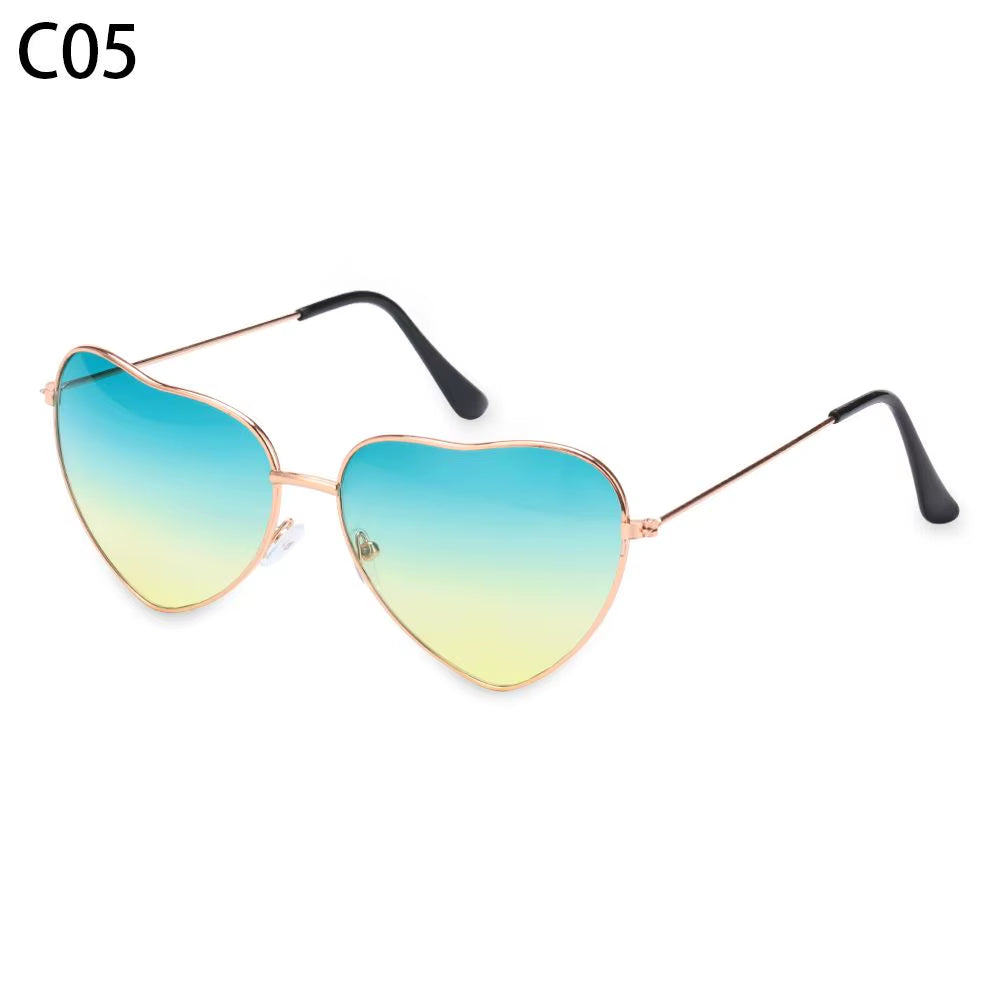 Metal Frame Heart-Shaped Glasses Women Heart Sunglasses UV400 Protection Polarized Glasses Shades Eyewear Fancy Accessories