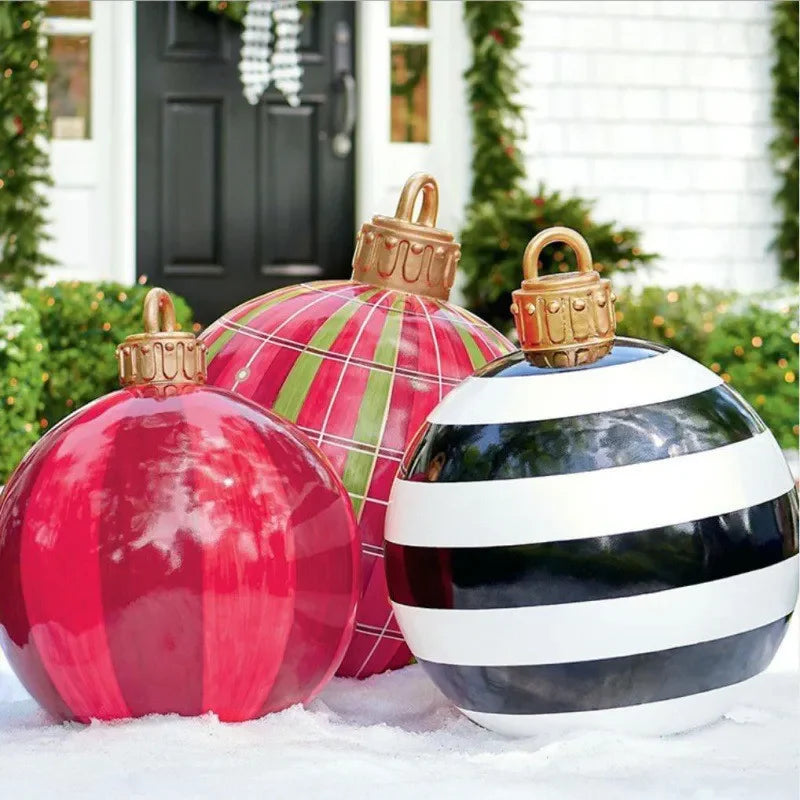Giant 60Cm Inflatable Christmas Ball - Perfect Outdoor Decor for Festive Celebrations