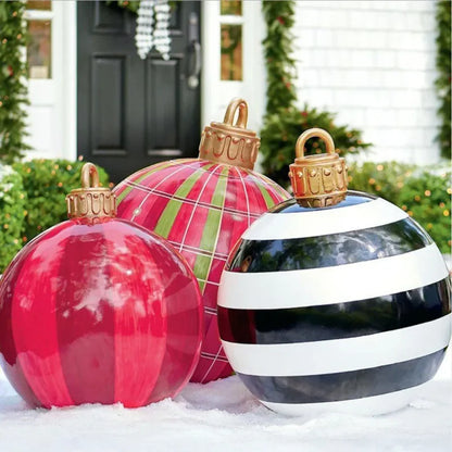 Giant 60Cm Inflatable Christmas Ball - Perfect Outdoor Decor for Festive Celebrations