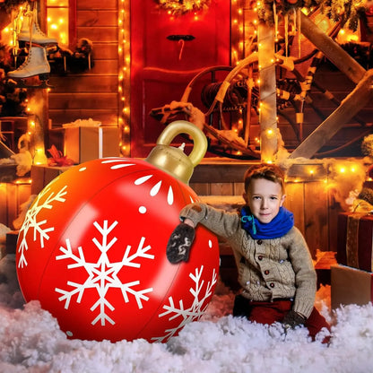 Giant 60Cm Inflatable Christmas Ball - Perfect Outdoor Decor for Festive Celebrations