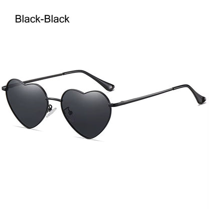 Metal Frame Heart-Shaped Glasses Women Heart Sunglasses UV400 Protection Polarized Glasses Shades Eyewear Fancy Accessories