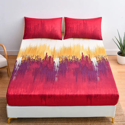 Bed Sheet Blue Night Sky Reactive Prined Bed Sheets and Pillowcase Drap De Lit Sheet on Elastic