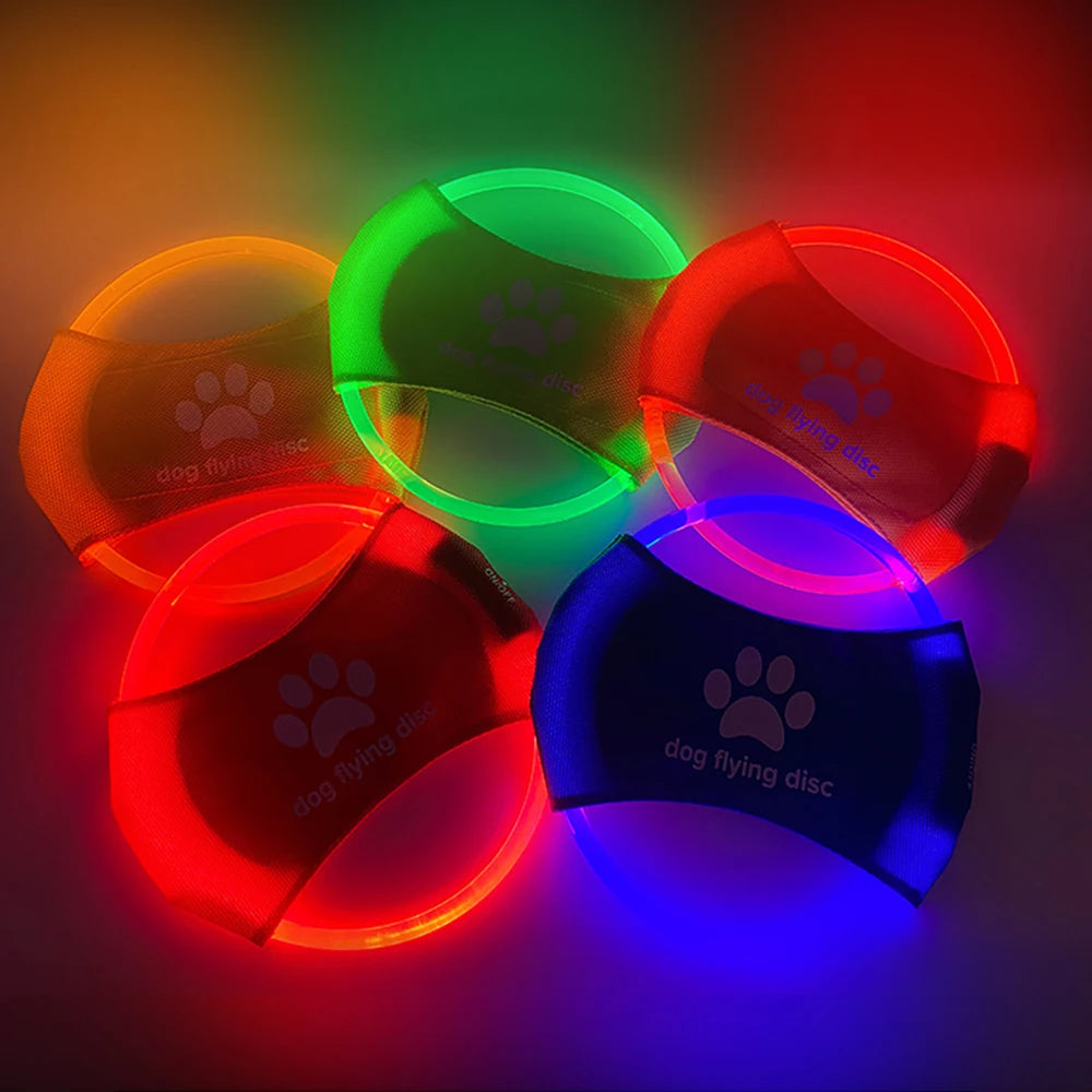 Illuminate Playtime with the Dog Flying Disc - LED Glowing Interactive Toy for Fun and Fitness